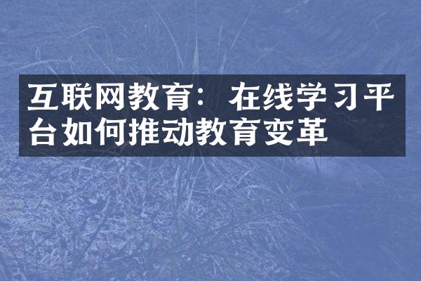 互联网教育：在线学习平台如何推动教育变革