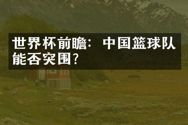 世界杯前瞻：中国篮球队能否突围？