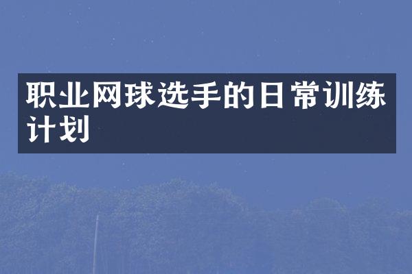 职业网球选手的日常训练计划