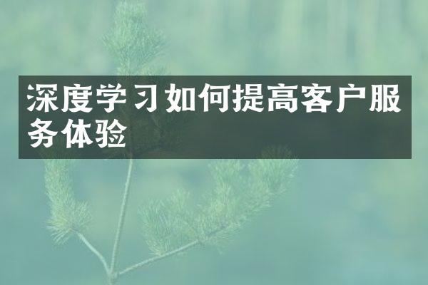 深度学如何提高客户服务体验