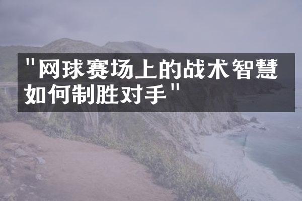 "网球赛场上的战术智慧：如何制胜对手"