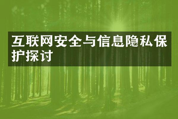 互联网安全与信息隐私保护探讨