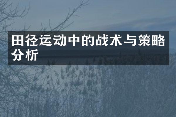 田径运动中的战术与策略分析