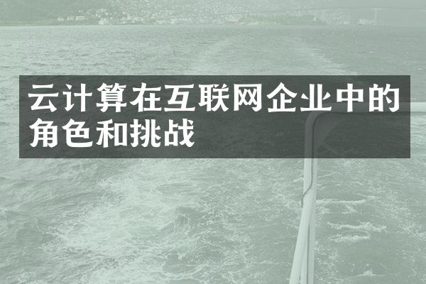 云计算在互联网企业中的角色和挑战