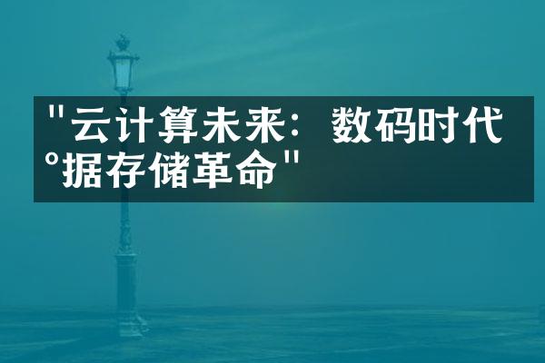 "云计算未来：数码时代数据存储革命"