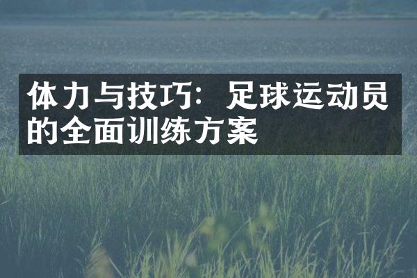 体力与技巧：足球运动员的全面训练方案