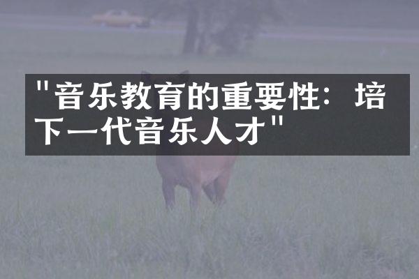 "音乐教育的重要性：培养下一代音乐人才"