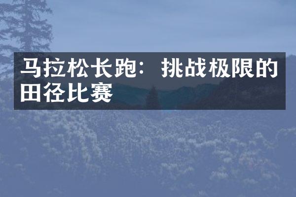 马拉松长跑：挑战极限的田径比赛