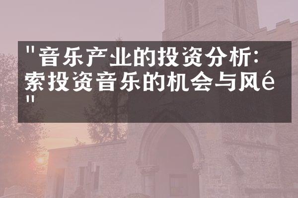 "音乐产业的投资分析：探索投资音乐的机会与风险"