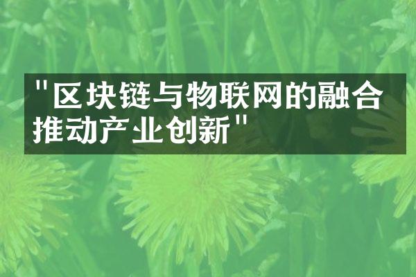 "区块链与物联网的融合：推动产业创新"