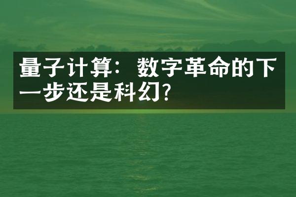 量子计算：数字革命的下一步还是科幻？