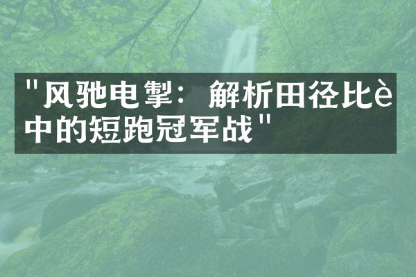 "风驰电掣：解析田径比赛中的短跑冠军战"