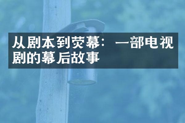 从剧本到荧幕：一部电视剧的幕后故事