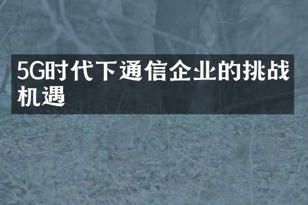 5G时代下通信企业的挑战与机遇