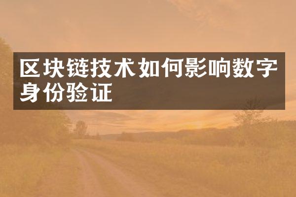 区块链技术如何影响数字身份验证