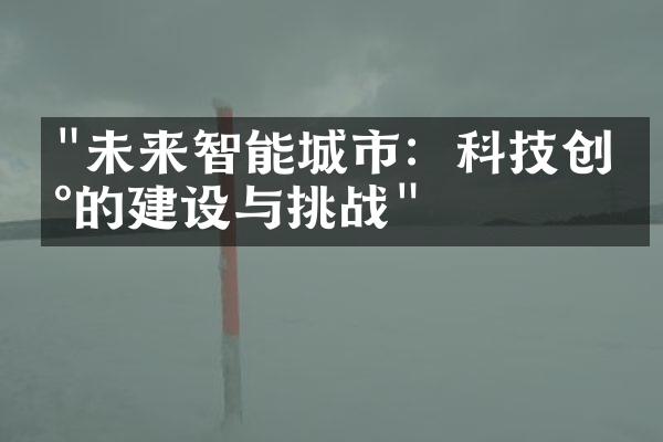 "未来智能城市：科技创新的建设与挑战"