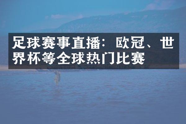 足球赛事直播：欧冠、世界杯等全球热门比赛