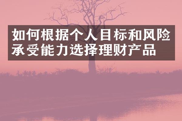 如何根据个人目标和风险承受能力选择理财产品？