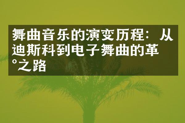 舞曲音乐的演变历程：从迪斯科到电子舞曲的革新之路