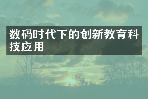 数码时代下的创新教育科技应用