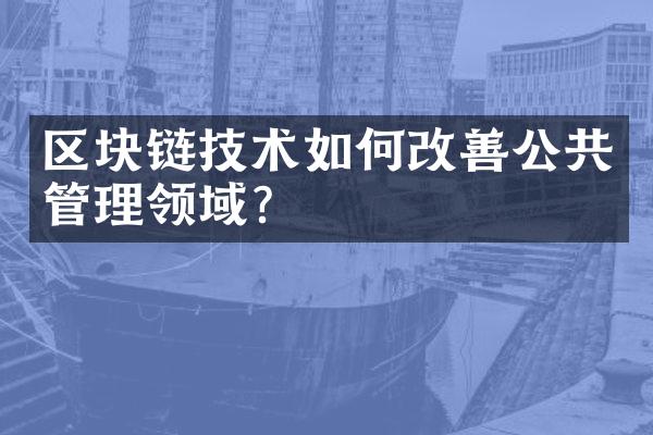 区块链技术如何改善公共管理领域？