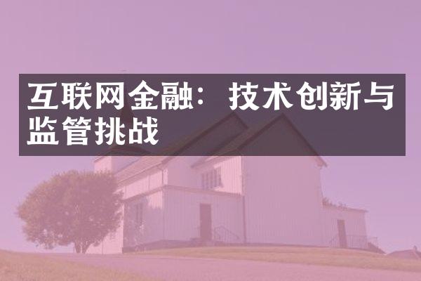 互联网金融：技术创新与监管挑战