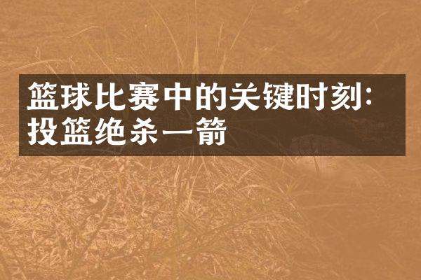 篮球比赛中的关键时刻：投篮绝杀一箭