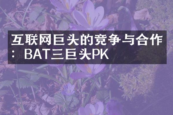 互联网巨头的竞争与合作：BAT三巨头PK