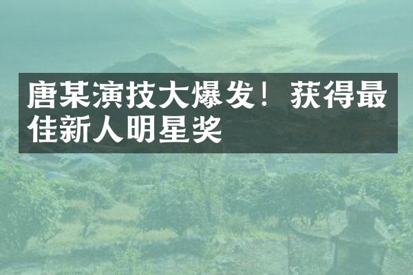 唐某演技爆发！获得最佳新人明星奖