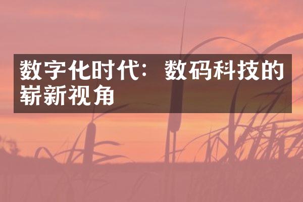 数字化时代：数码科技的崭新视角