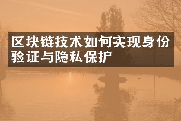 区块链技术如何实现身份验证与隐私保护