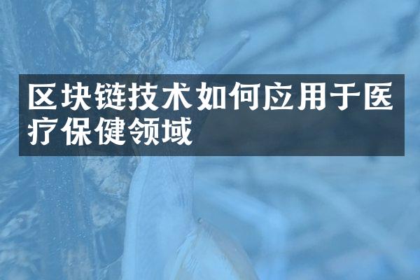 区块链技术如何应用于医疗保健领域