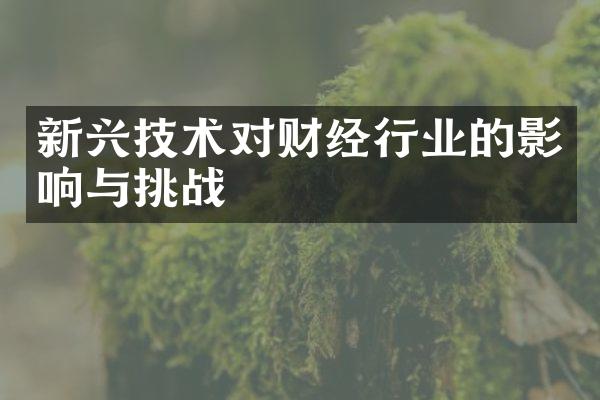 新兴技术对财经行业的影响与挑战