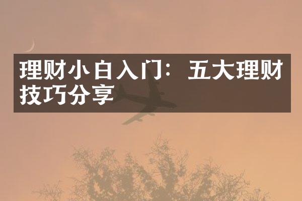 理财小白入门：五大理财技巧分享