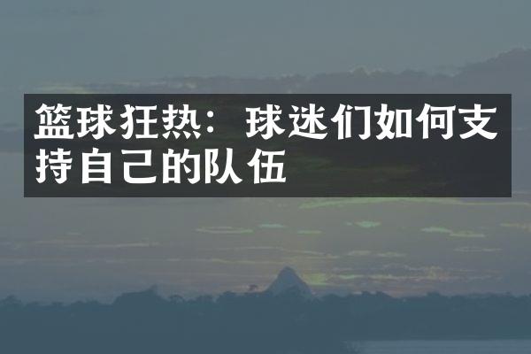 篮球狂热：球迷们如何支持自己的队伍