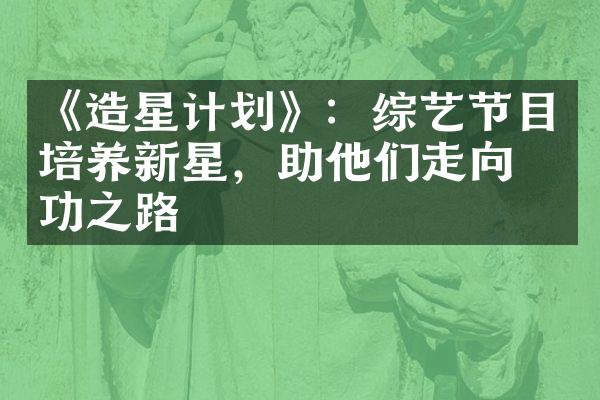 《造星计划》：综艺节目培养新星，助他们走向成功之路