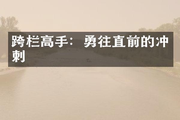 跨栏高手：勇往直前的冲刺