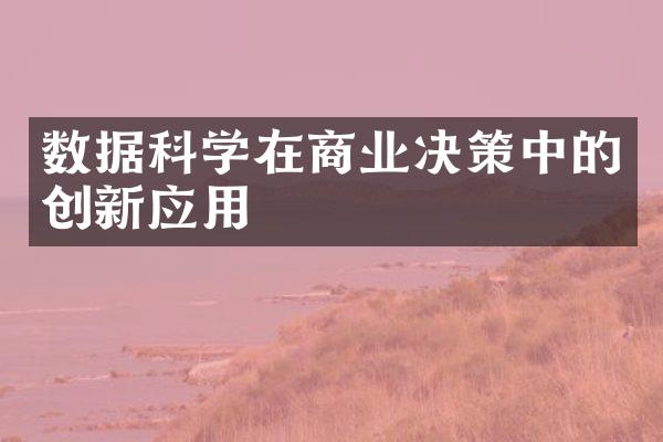 数据科学在商业决策中的创新应用