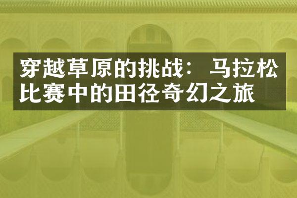 穿越草原的挑战：马拉松比赛中的田径奇幻之旅