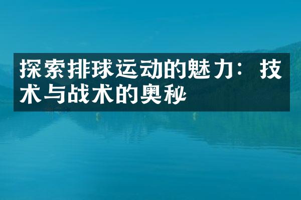 探索排球运动的魅力：技术与战术的奥秘