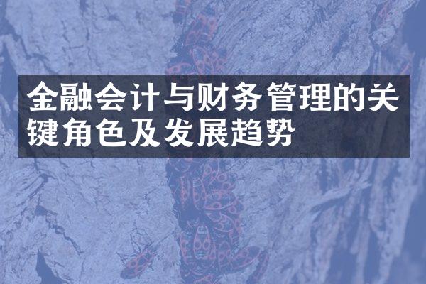 金融会计与财务管理的关键角色及发展趋势