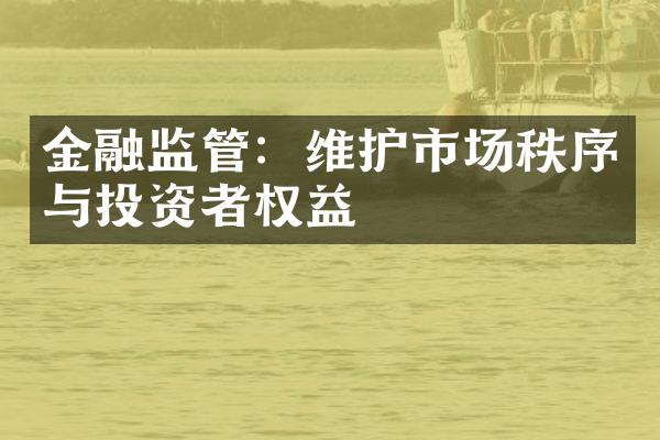 金融监管：维护市场秩序与投资者权益