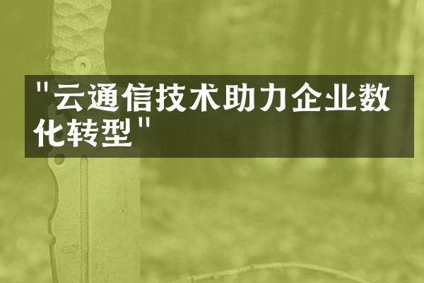 "云通信技术助力企业数字化转型"