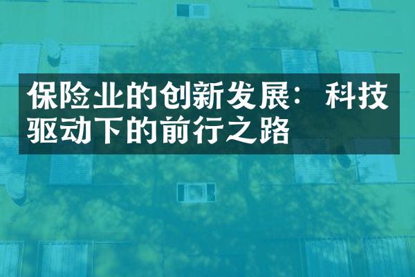 保险业的创新发展：科技驱动下的前行之路