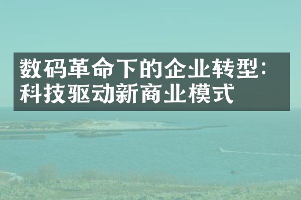 数码革命下的企业转型：科技驱动新商业模式