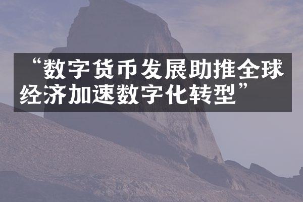 “数字货币发展助推全球经济加速数字化转型”