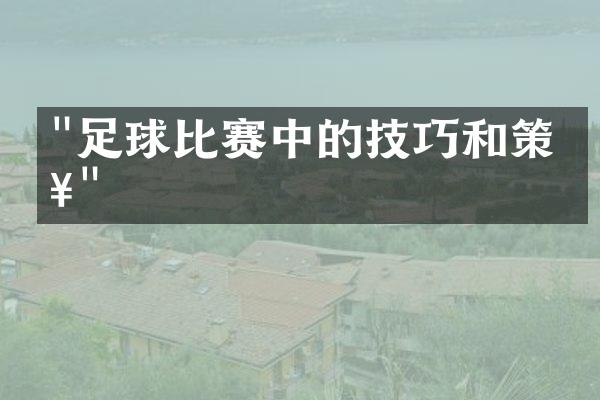 "足球比赛中的技巧和策略"