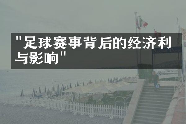 "足球赛事背后的经济利益与影响"