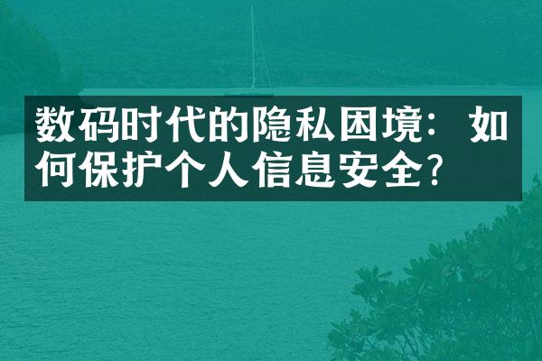 数码时代的隐私困境：如何保护个人信息安全？