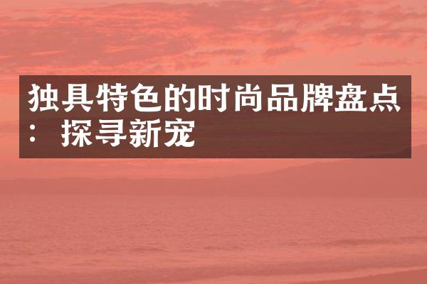 独具特色的时尚品牌盘点：探寻新宠